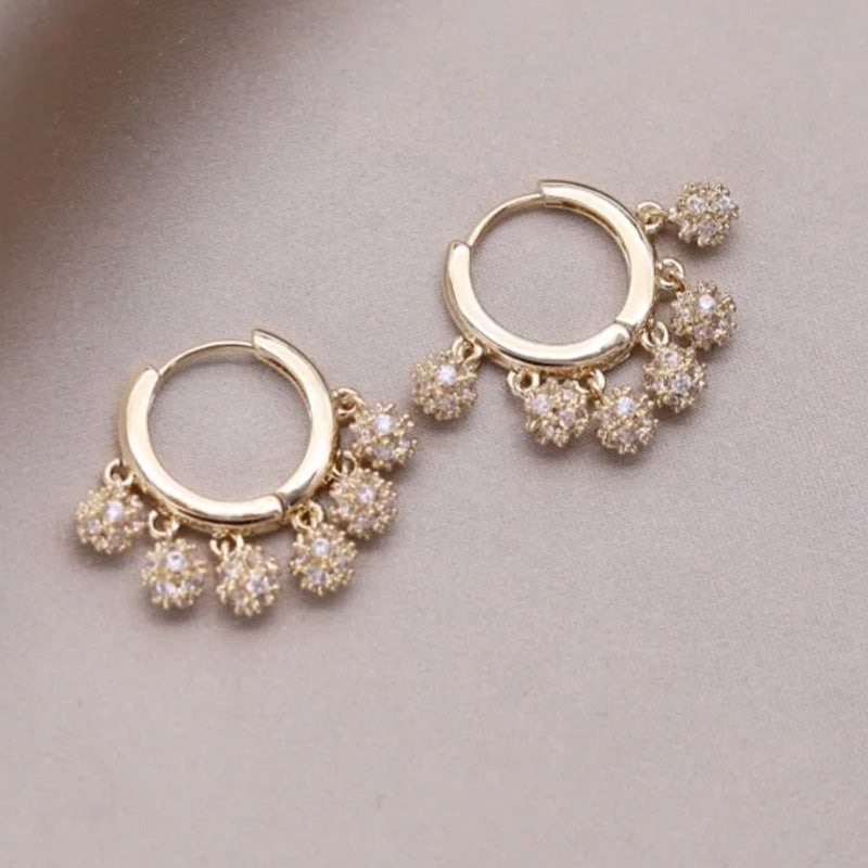 Ava Crystal Charm Hoops