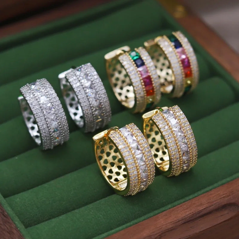 Ava Royale Crystal Band Hoops