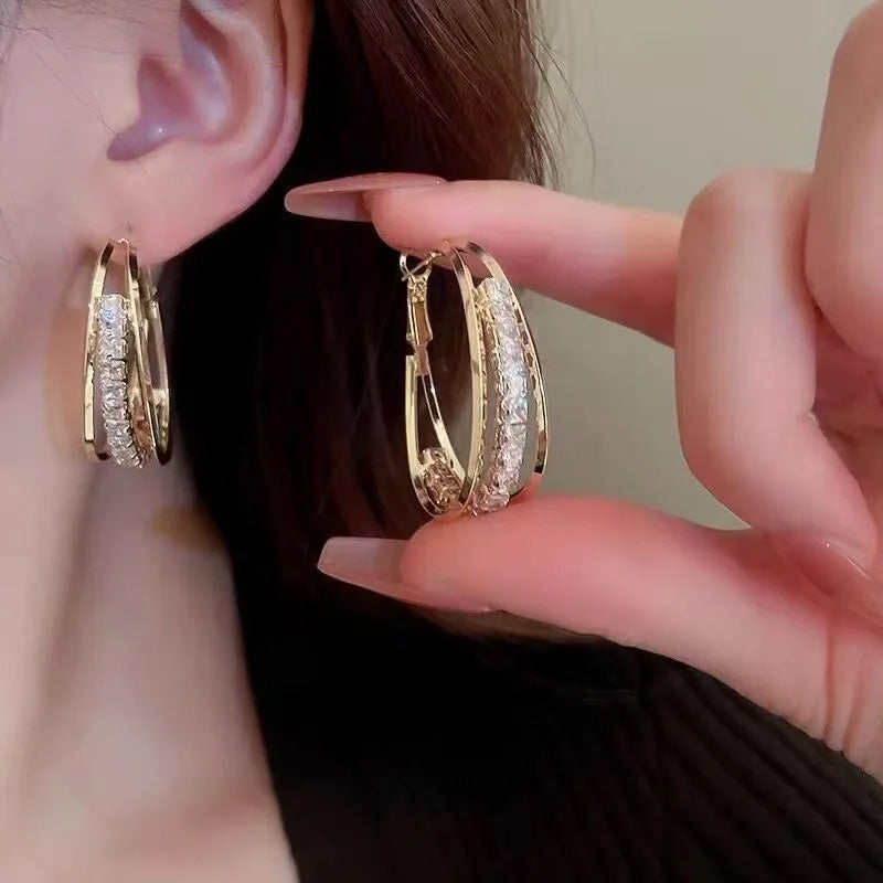 Duo Crystal Hoop Earrings