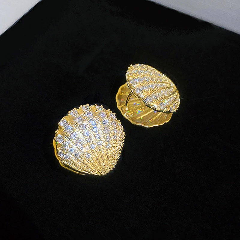 Tahlia Golden Shell Studs