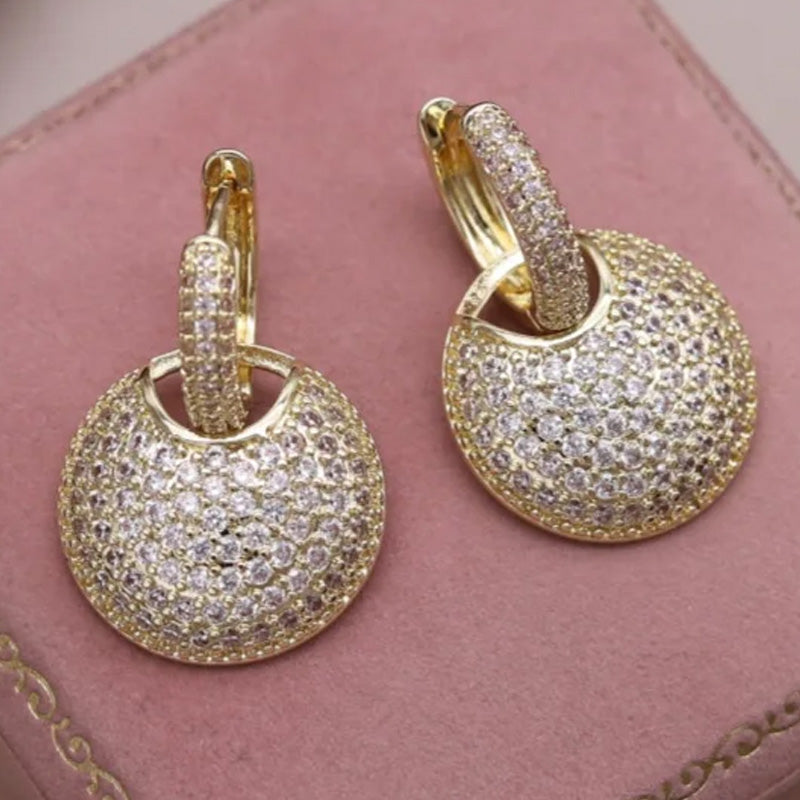 Sienna Crystal Disc Drop Earrings