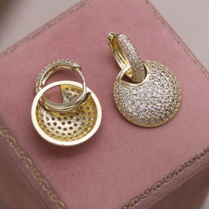 Sienna Crystal Disc Drop Earrings