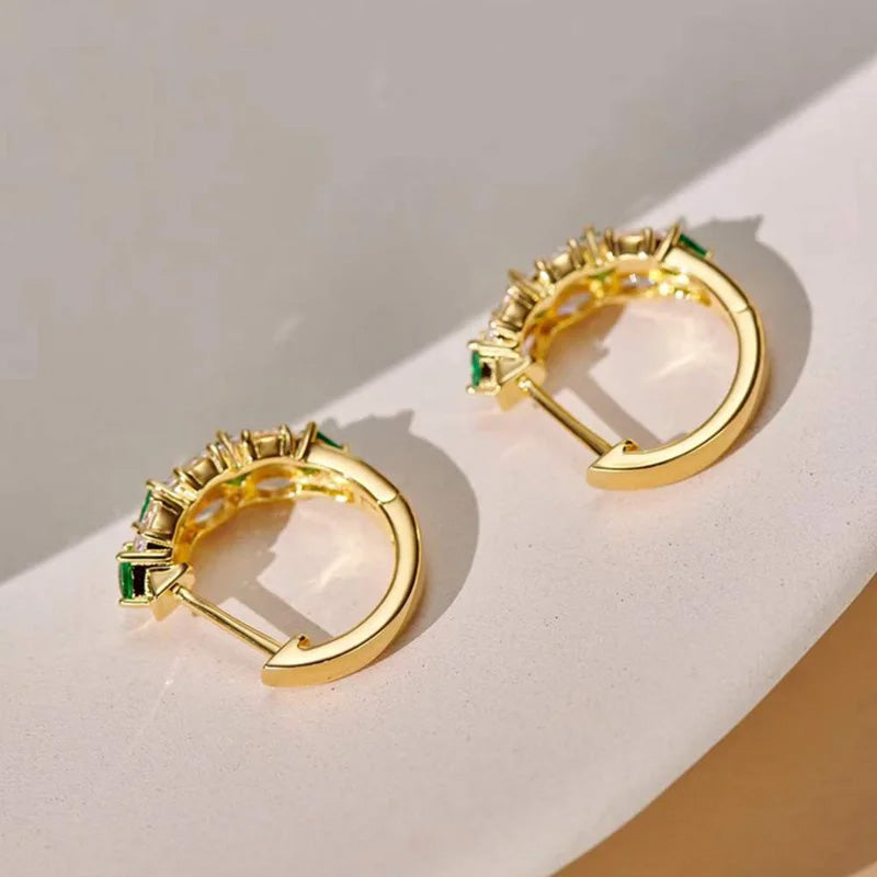 Olivia Emerald Luxe Hoops
