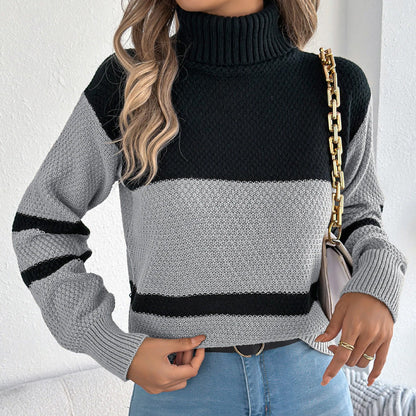 Sophia High Neck Stripe Jumper
