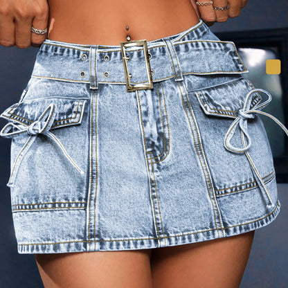 Buckle Tie-Up Denim