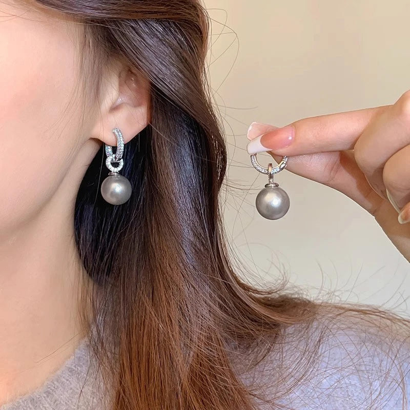 Sienna Luxe Pearl Drop Hoops