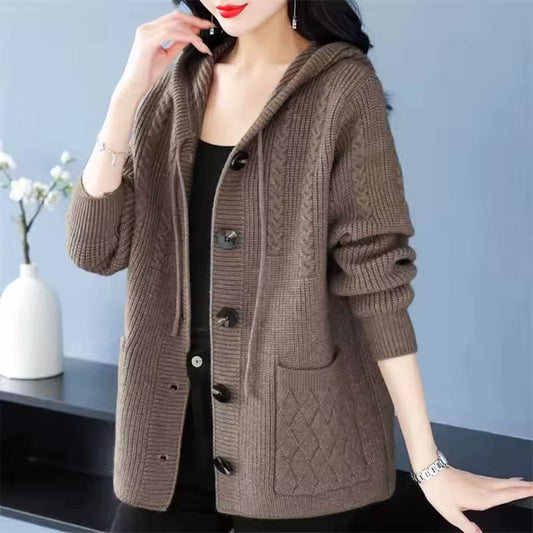 Bonnie Button-Up Hooded Cardigan