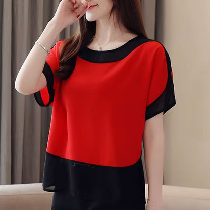 Ruby Contrast Short-Sleeve Top