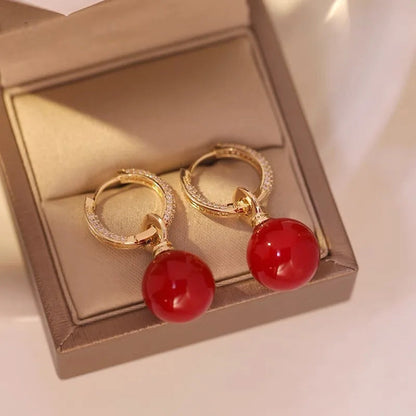 Sienna Luxe Pearl Drop Hoops