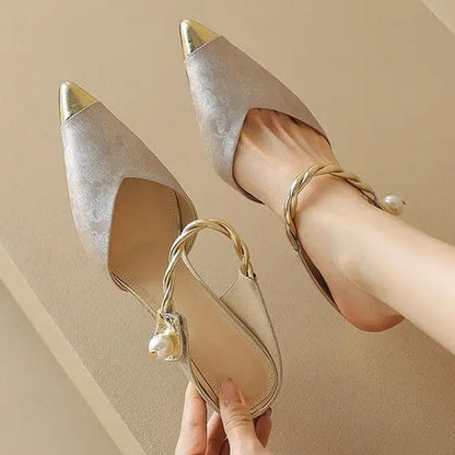 Gilded Pearl Twist Mule