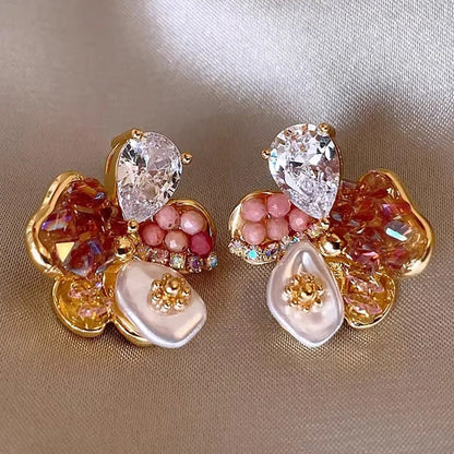 Sienna Crystal Bloom Stud Earrings