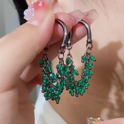 Dara Beaded Crescent Hoops