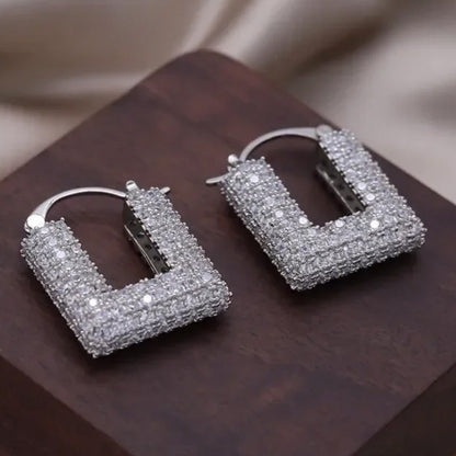 Tahlia Square Pavé Hoop Earrings