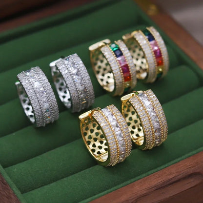 Ava Royale Crystal Band Hoops
