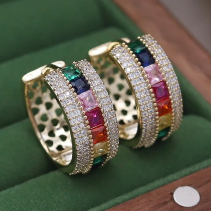 Ava Royale Crystal Band Hoops