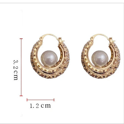 Chloe Pearl Halo Hoops