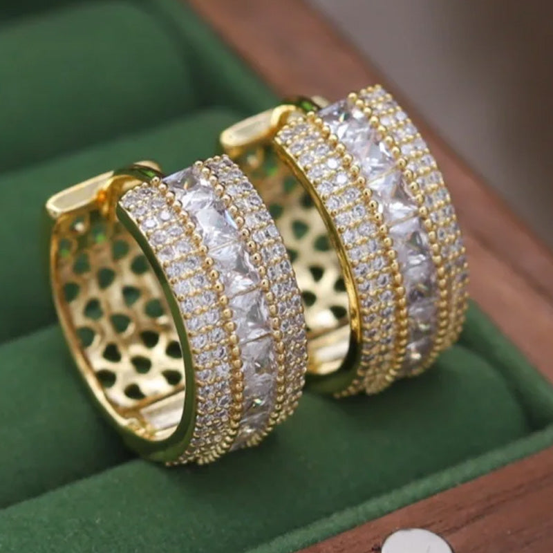 Ava Royale Crystal Band Hoops