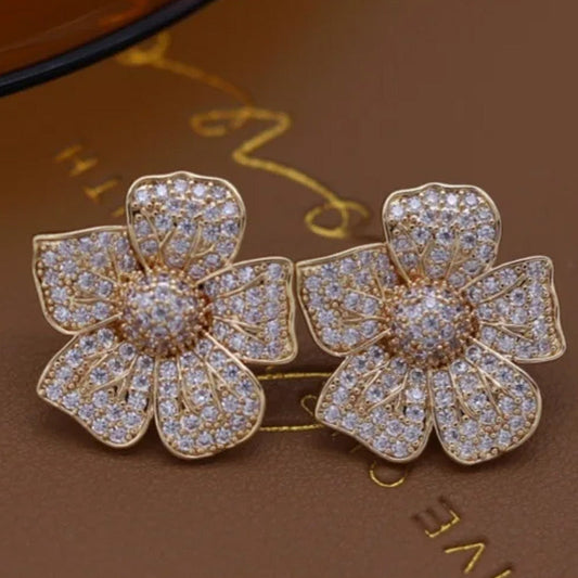 Eliza Crystal Bloom Stud Earrings