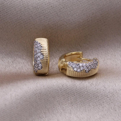 Chloe Gold Crest Huggie Earrings