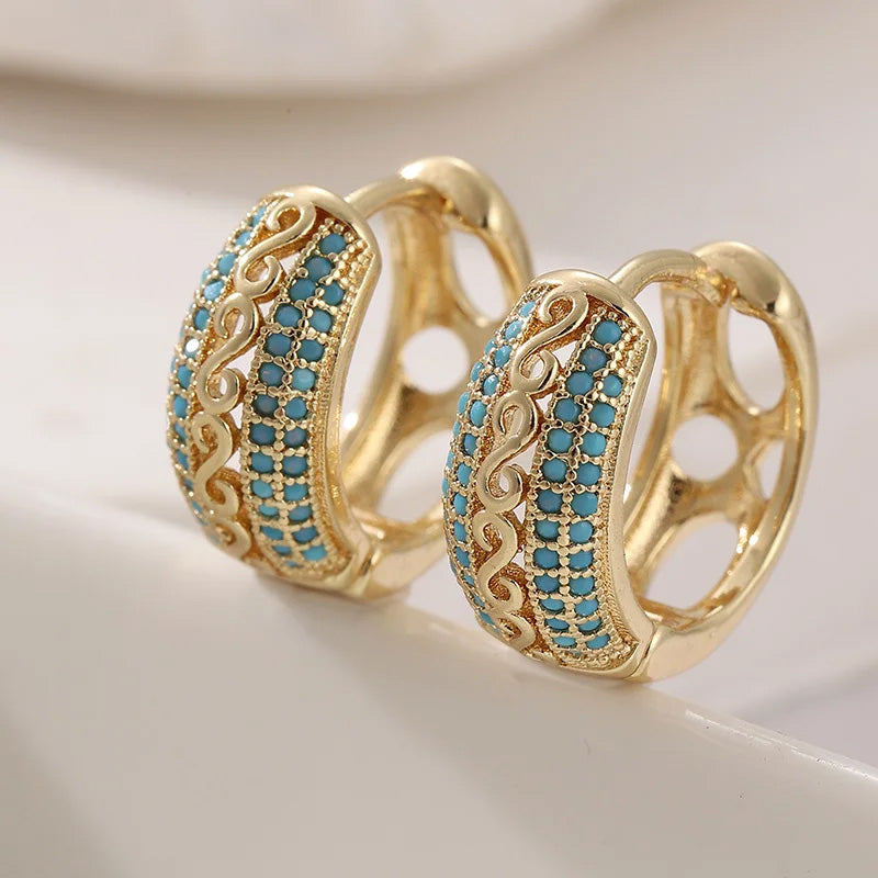 Elara Azure Crest Hoops