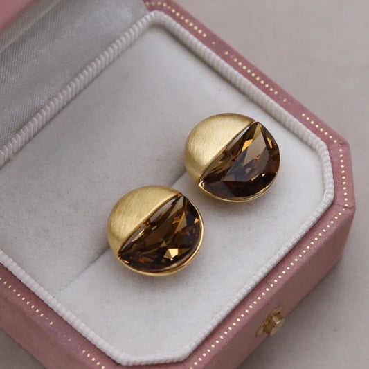 Harper Crystal Half-Moon Studs