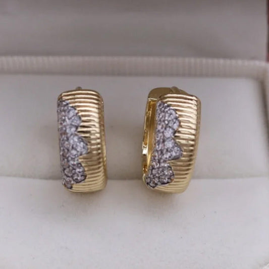 Chloe Gold Crest Huggie Earrings