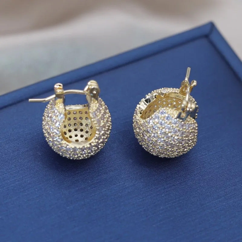 Sienna Crystal Dome Huggie Earrings