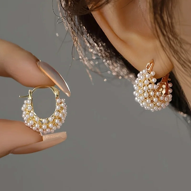 Harper Pearl Halo Hoops