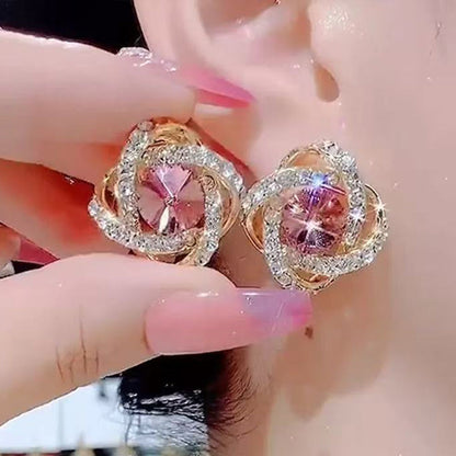 Tahlia Crystal Swirl Stud Earrings