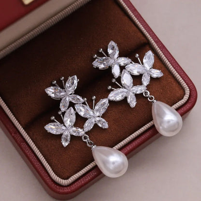 Matilda Butterfly Pearl Earrings