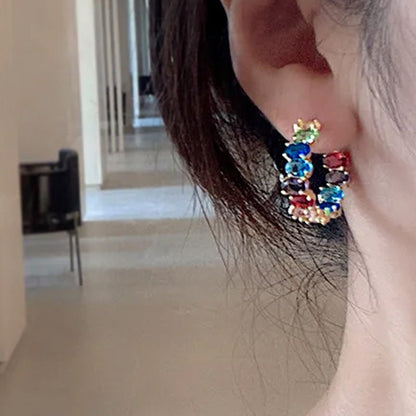 Celeste Rainbow Hoop Earrings