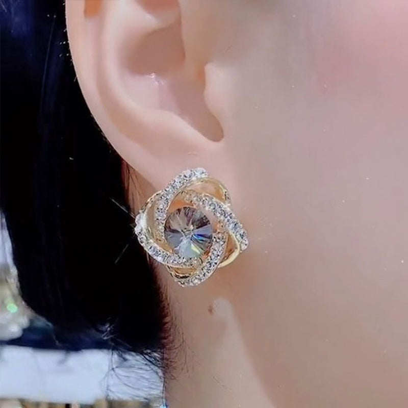 Tahlia Crystal Swirl Stud Earrings
