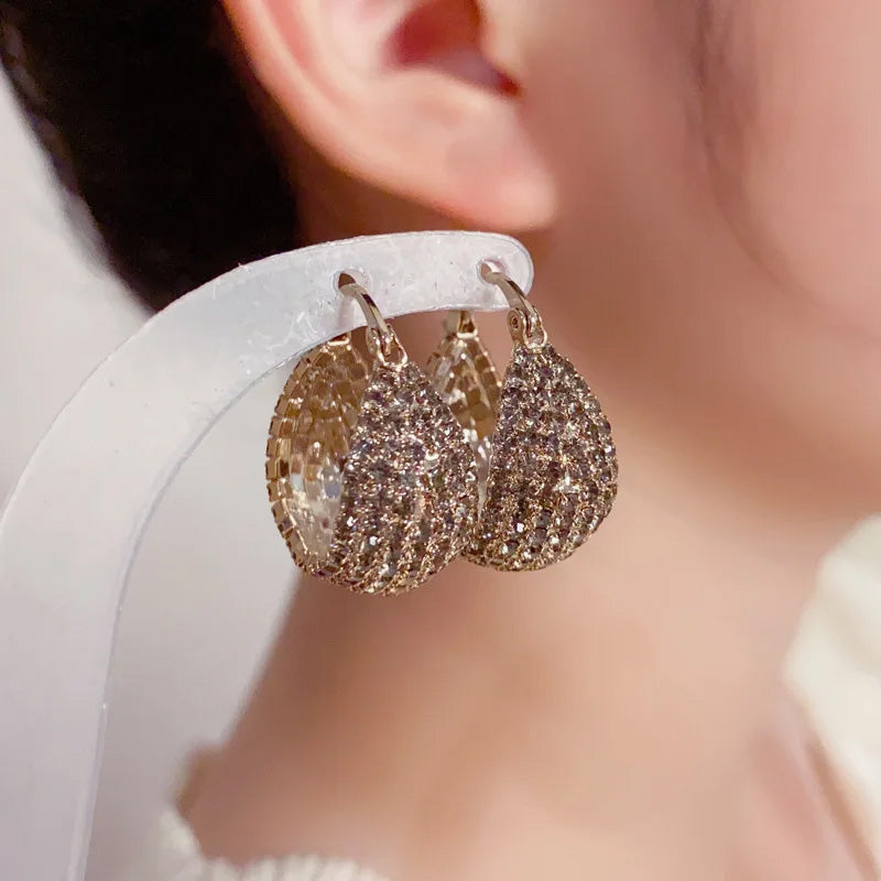 Mia Crystal Teardrop Huggie Earrings