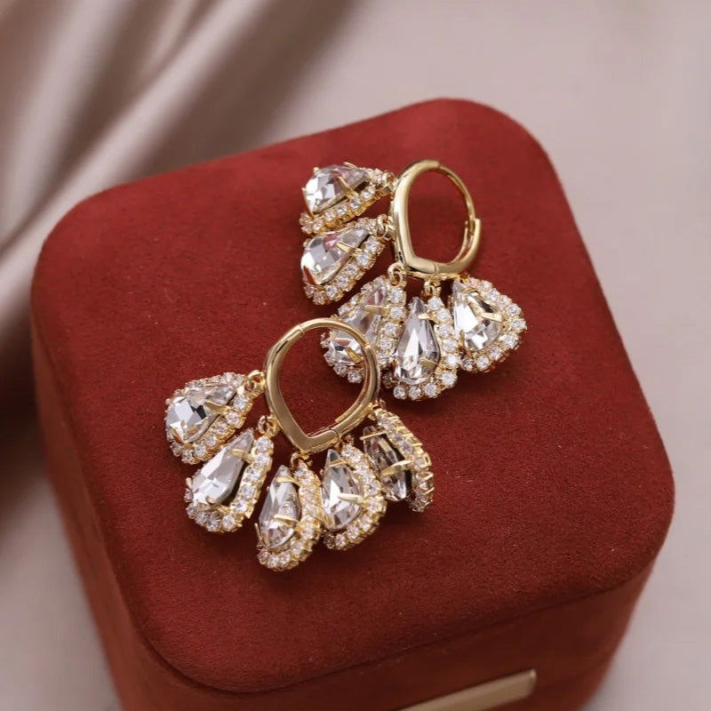 Sienna Crystal Drop Hoops