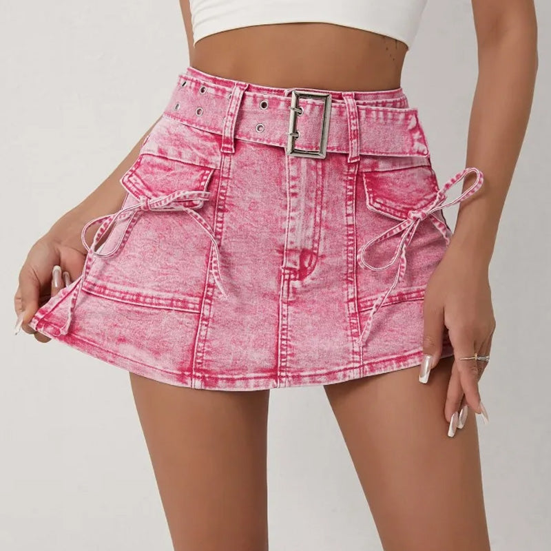 Buckle Tie-Up Denim