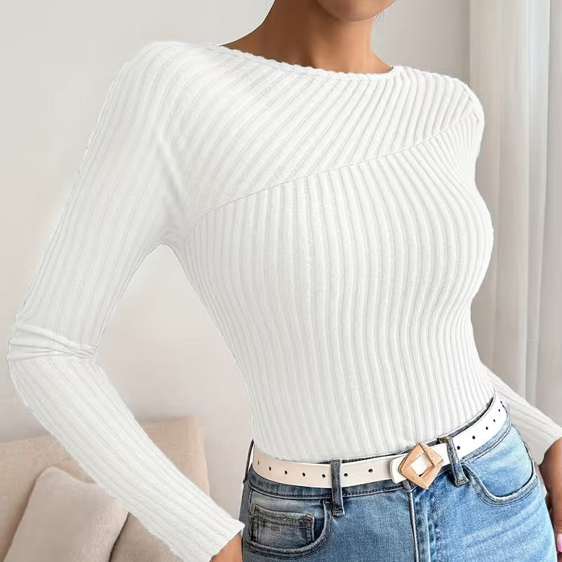 Elena Sculpted Rib Knit Top
