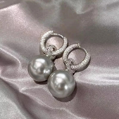 Sienna Luxe Pearl Drop Hoops