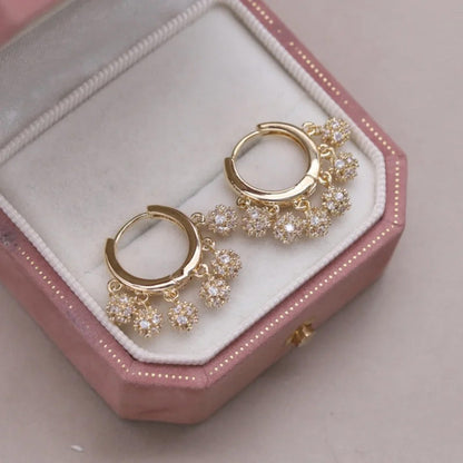 Ava Crystal Charm Hoops