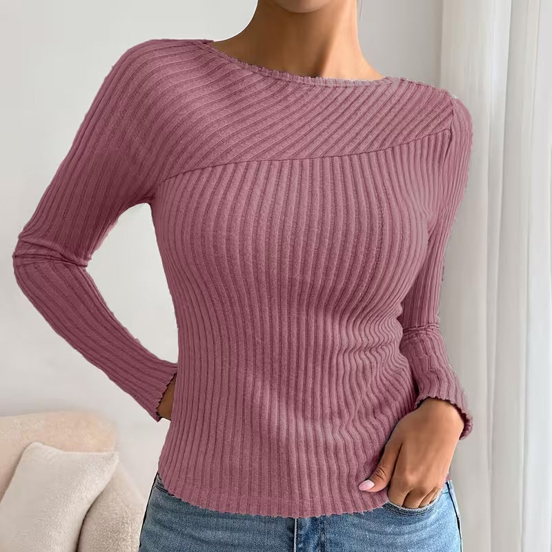 Elena Sculpted Rib Knit Top