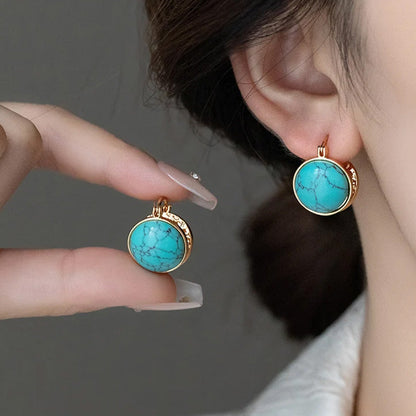 Brooke Turquoise Halo Hoops