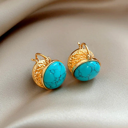 Brooke Turquoise Halo Hoops