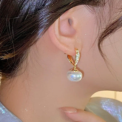 Matilda Pearl Charm Drop Earrings