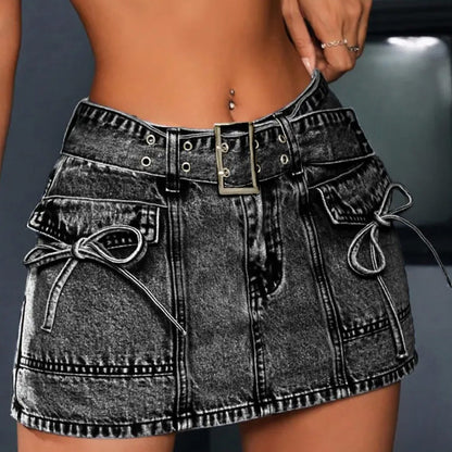 Buckle Tie-Up Denim