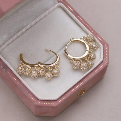 Ava Crystal Charm Hoops