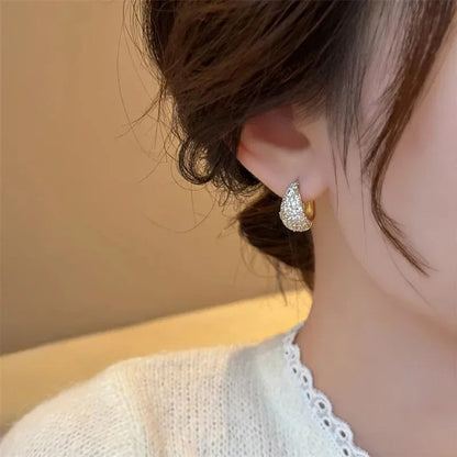 Chloe Crystal Teardrop Huggie Earrings