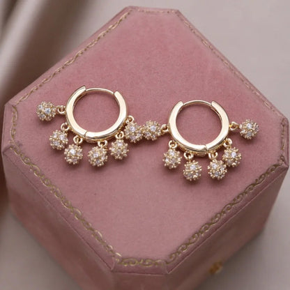 Ava Crystal Charm Hoops