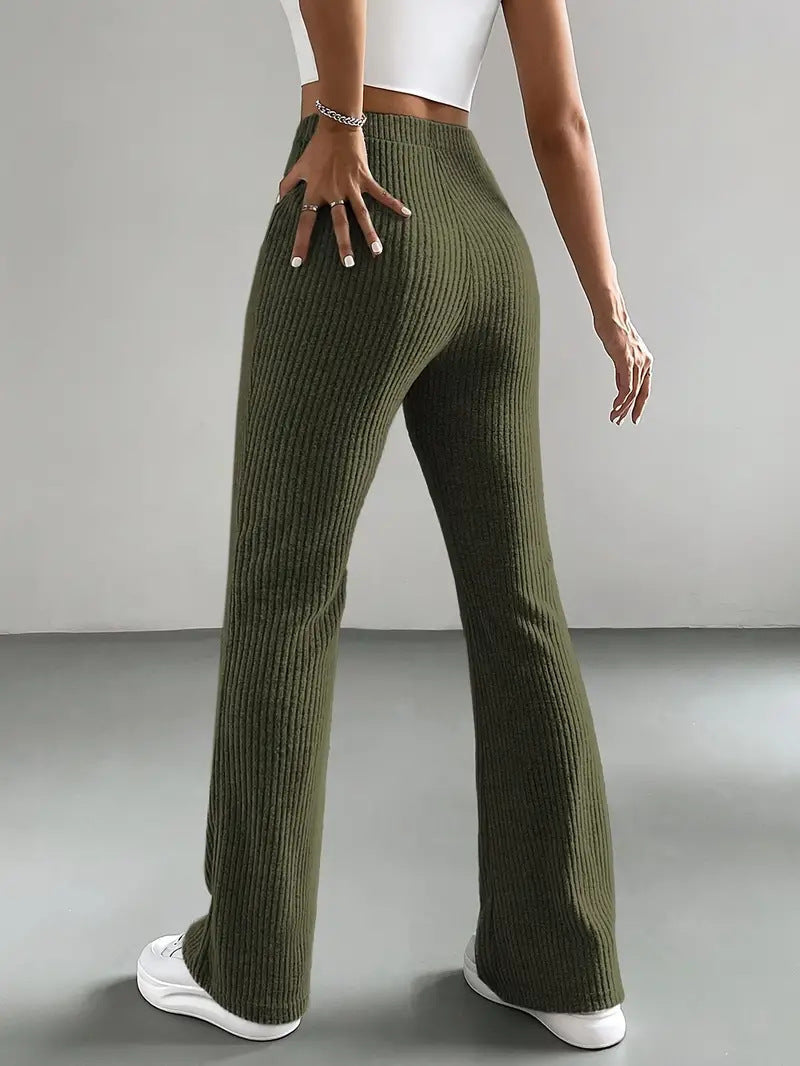 Contour Ribbed Flare Pants
