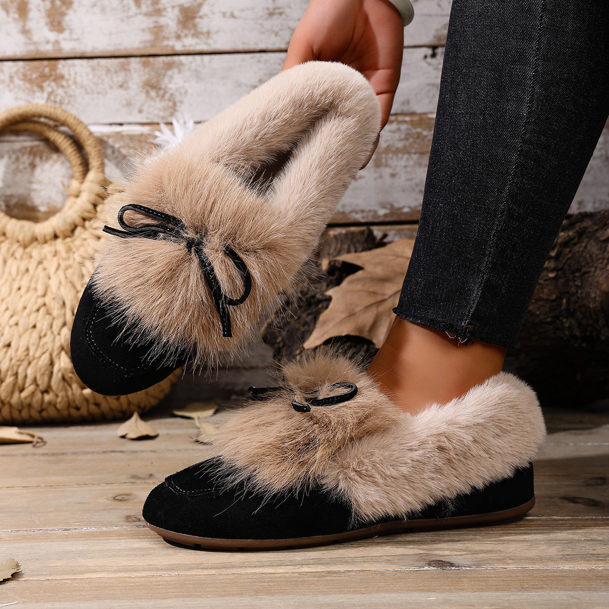 Felicia Fur-Lined Moccassins