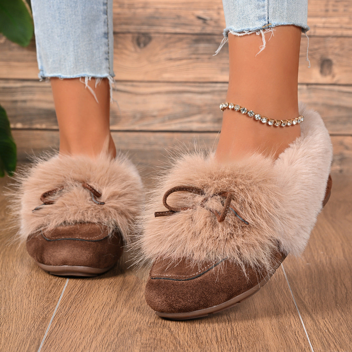 Felicia Fur-Lined Moccassins