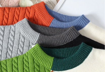Patchwork Knit Crew